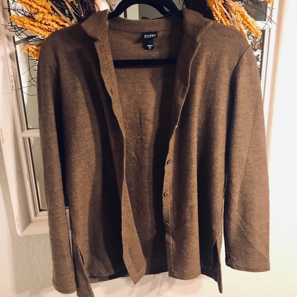Eileen Fisher Sweaters - Eileen Fisher 100% Wool Brown Sweater/Cardigan